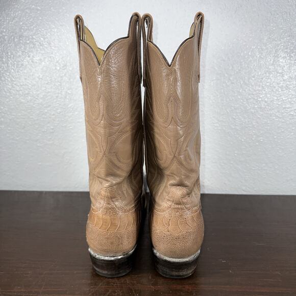 Vintage Rios Of Mercedes 4719 Classic Ostrich Leg Cream Cowboy Boot Men’s 13.5 A main image 6